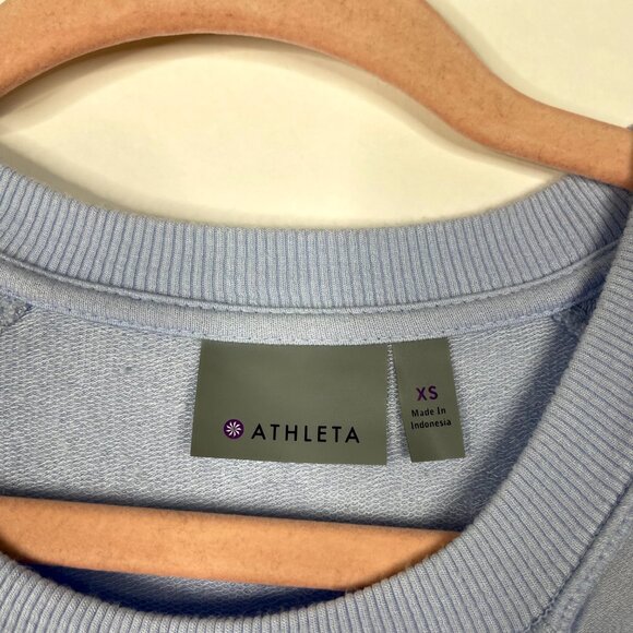Athleta Studio Side Slit CYA Long Sleeve Sweatshirt Pure Blue XS #1186 - Picture 10 of 15